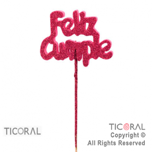 FELIZ CUMPLE GIBRE CHICO G.E. FUCSIA x 2